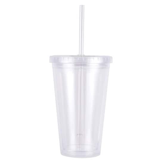 ArtMinds 18 Ounce Plastic Tumbler with Straw